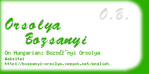 orsolya bozsanyi business card